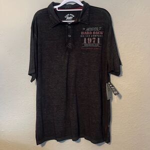Hard Rock London Piccadilly Men’s Burnout Graphic Polo SZ XL NWT